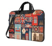 NBSKSDLK England Symbols Laptop Bag 14 inch, Computer Briefcase Gifts for Men Women, 360 Protective Laptop Shoulder Bag
