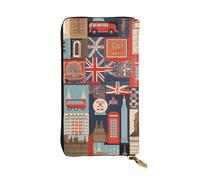 NBSKSDLK England Symbols Leather Wallet RFID Blocking Credit Card Case Large Capacity Money Organizer with Zipper Pocket - Slim Minimalist Cash Wallet for Men Women Phone Clutch Gift