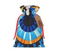 NBSKSDLK Evil Eye Christmas Gift Bags with Tags & Ribbon Ties, Personalized Santa Sack Xmas Treat Pouch Party Favor Bags Drawstring Christmas Sacks for Holiday Presents Storage Small