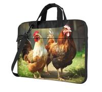 NBSKSDLK Farm Rustic Chickens Laptop Bag, Computer Briefcase Gifts for Men Women, 360 Protective Laptop Shoulder Bag, Black, 13 inch