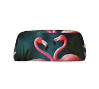 NBSKSDLK Flamingo Flowers Makeup Bag for Women Men Pencil Pouch Travel Small Cosmetic Bag Zippered Toiletry Bags Aesthetic Pen Bags Trendy Storage Bags Leather Coin Pouch Purse, Gold, One size