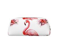 NBSKSDLK Flamingo Makeup Bag for Women Men Pencil Pouch Travel Small Cosmetic Bag Zippered Toiletry Bags Aesthetic Pen Bags Leather Coin Pouch Purse, Gold, One Size