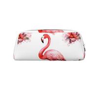NBSKSDLK Flamingo Makeup Bag for Women Men Pencil Pouch Travel Small Cosmetic Bag Zippered Toiletry Bags Aesthetic Pen Bags Leather Coin Pouch Purse, Silver, One size