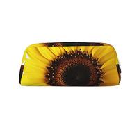 NBSKSDLK Flower Sunflower Makeup Bag for Women Men Pencil Pouch Travel Small Cosmetic Bag Zippered Toiletry Bags Aesthetic Pen Bags Trendy Storage Bags Leather Coin Pouch Purse, Silver, One Size