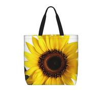 NBSKSDLK Flower Sunflower Tote Bag Travel Large Shoulder Bag with Zipper Gifts for Women Casual Tote's Handbags Waterproof Beach Bags Lightweight Work Laptop Bag Reusable Grocery Bag