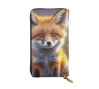 NBSKSDLK Fox Leather Wallet RFID Blocking Credit Card Case Large Capacity Money Organizer with Zipper Pocket - Slim Minimalist Cash Wallet for Men Women Phone Clutch Gift