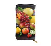 NBSKSDLK Fresh Fruits Leather Wallet RFID Blocking Credit Card Case Large Capacity Money Organizer with Zipper Pocket - Slim Minimalist Cash Wallet for Men Women Phone Clutch Gift