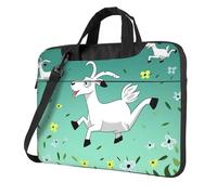 NBSKSDLK Goat Frolic Laptop Bag, Computer Briefcase Gifts for Men Women, 360 Protective Laptop Shoulder Bag, Black, 13 inch