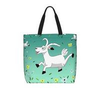 NBSKSDLK Goat Frolic Tote Bag Travel Large Shoulder Bag with Zipper Gifts for Women Casual Tote's Handbags Waterproof Beach Bags Lightweight Work Laptop Bag Reusable Grocery Bag