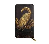 NBSKSDLK gold scorpion Leather Wallet RFID Blocking Credit Card Case Large Capacity Money Organizer with Zipper Pocket - Slim Minimalist Cash Wallet for Men Women Phone Clutch Gift