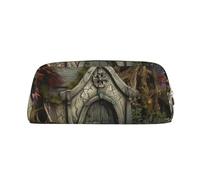 NBSKSDLK Gothic Fairy Garden Makeup Bag for Women Men Pencil Pouch Travel Small Cosmetic Bag Zippered Toiletry Bags Aesthetic Pen Bags Trendy Storage Bags Leather Coin Pouch Purse, Gold, One size