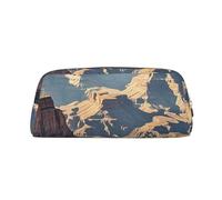 NBSKSDLK Grand Canyon Arizona Makeup Bag for Women Men Pencil Pouch Travel Small Cosmetic Bag Zippered Toiletry Bags Aesthetic Pen Bags Trendy Storage Bags Leather Coin Pouch Purse, Gold, One size
