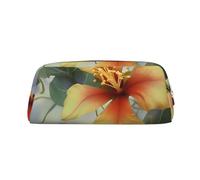 NBSKSDLK Green Eucalyptus Leaves Makeup Bag for Women Men Pencil Pouch Travel Small Cosmetic Bag Zippered Toiletry Bags Aesthetic Pen Bags Trendy Storage Bags Leather Coin Pouch Purse, Gold, One Size