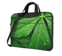 NBSKSDLK Green Leaves Laptop Bag, Computer Briefcase Gifts for Men Women, 360 Protective Laptop Shoulder Bag, Black, 13 inch