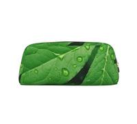 NBSKSDLK Green Leaves Makeup Bag for Women Men Pencil Pouch Travel Small Cosmetic Bag Zippered Toiletry Bags Aesthetic Pen Bags Trendy Storage Bags Leather Coin Pouch Purse, Gold, One size