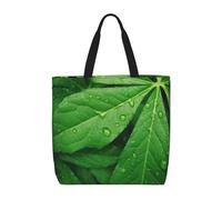 NBSKSDLK Green Leaves Tote Bag Travel Large Shoulder Bag with Zipper Gifts for Women Casual Tote's Handbags Waterproof Beach Bags Lightweight Work Laptop Bag Reusable Grocery Bag