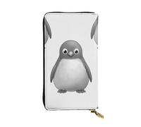 NBSKSDLK Grey penguin Leather Wallet RFID Blocking Credit Card Case Large Capacity Money Organizer with Zipper Pocket - Slim Minimalist Cash Wallet for Men Women Phone Clutch Gift