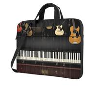 NBSKSDLK Guitar Piano Pattern Laptop Bag 13 inch, Computer Briefcase Gifts for Men Women, 360 Protective Laptop Shoulder Bag
