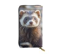 NBSKSDLK Hairy Ferret Leather Wallet RFID Blocking Credit Card Case Large Capacity Money Organizer with Zipper Pocket - Slim Minimalist Cash Wallet for Men Women Phone Clutch Gift