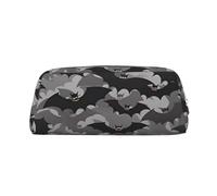 NBSKSDLK Halloween Bats Grey Makeup Bag for Women Men Pencil Pouch Travel Small Cosmetic Bag Zippered Toiletry Bags Aesthetic Pen Bags Trendy Storage Bags Leather Coin Pouch Purse, Silver, One size