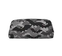 NBSKSDLK Halloween Bats Grey Makeup Bag for Women Men Pencil Pouch Travel Small Cosmetic Bag Zippered Toiletry Bags Aesthetic Pen Bags Trendy Storage Bags Leather Coin Pouch Purse, Gold, One size