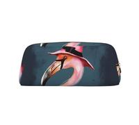 NBSKSDLK Halloween Flamingo Witch Hat Makeup Bag for Women Men Pencil Pouch Travel Small Cosmetic Bag Zippered Toiletry Bags Aesthetic Pen Bags Trendy Storage Bags Leather Coin Pouch Purse, Gold, One