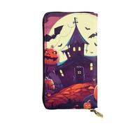 NBSKSDLK happy halloween Leather Wallet RFID Blocking Credit Card Case Large Capacity Money Organizer with Zipper Pocket - Slim Minimalist Cash Wallet for Men Women Phone Clutch Gift