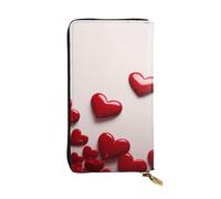 NBSKSDLK Hearts Leather Wallet RFID Blocking Credit Card Case Large Capacity Money Organizer with Zipper Pocket - Slim Minimalist Cash Wallet for Men Women Phone Clutch Gift