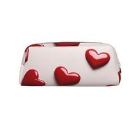 NBSKSDLK Hearts Makeup Bag for Women Men Pencil Pouch Travel Small Cosmetic Bag Zippered Toiletry Bags Aesthetic Pen Bags Leather Coin Pouch Purse, Silver, One Size