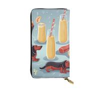 NBSKSDLK Hot Dogs and Lemonade Leather Wallet RFID Blocking Credit Card Case Large Capacity Money Organizer with Zipper Pocket - Slim Minimalist Cash Wallet for Men Women Phone Clutch Gift