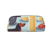 NBSKSDLK Hot Dogs and Lemonade Makeup Bag for Women Men Pencil Pouch Travel Small Cosmetic Bag Zippered Toiletry Bags Aesthetic Pen Bags Trendy Storage Bags Leather Coin Pouch Purse, Gold, One size