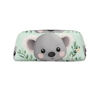 NBSKSDLK Koala Makeup Bag for Women Men Pencil Pouch Travel Small Cosmetic Bag Zippered Toiletry Bags Aesthetic Pen Bags Trendy Storage Bags Leather Coin Pouch Purse, Silver, One Size