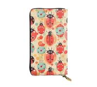 NBSKSDLK Ladybugs Cartoon Pattern Leather Wallet RFID Blocking Credit Card Case Large Capacity Money Organizer with Zipper Pocket - Slim Minimalist Cash Wallet for Men Women Phone Clutch Gift