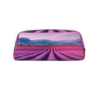 NBSKSDLK lavender fields Makeup Bag for Women Men Pencil Pouch Travel Small Cosmetic Bag Zippered Toiletry Bags Aesthetic Pen Bags Trendy Storage Bags Leather Coin Pouch Purse, Silver, One Size