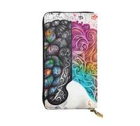 NBSKSDLK Left and right brain Leather Wallet RFID Blocking Credit Card Case Large Capacity Money Organizer with Zipper Pocket - Slim Minimalist Cash Wallet for Men Women Phone Clutch Gift