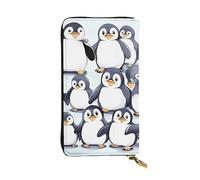 NBSKSDLK many Cute Baby Penguins Sketch Leather Wallet RFID Blocking Credit Card Case Large Capacity Money Organizer with Zipper Pocket - Slim Minimalist Cash Wallet for Men Women Phone Clutch Gift