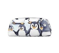 NBSKSDLK many Cute Baby Penguins Sketch Makeup Bag for Women Men Pencil Pouch Travel Small Cosmetic Bag Zippered Toiletry Bags Aesthetic Pen Bags Trendy Storage Bags Leather Coin Pouch Purse, Silver