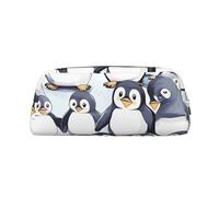 NBSKSDLK many Cute Baby Penguins Sketch Makeup Bag for Women Men Pencil Pouch Travel Small Cosmetic Bag Zippered Toiletry Bags Aesthetic Pen Bags Trendy Storage Bags Leather Coin Pouch Purse, Gold
