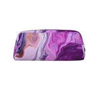 NBSKSDLK Marble Purple Colorful Makeup Bag for Women Men Pencil Pouch Travel Small Cosmetic Bag Zippered Toiletry Bags Aesthetic Pen Bags Trendy Storage Bags Leather Coin Pouch Purse, Silver, One size