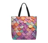 NBSKSDLK Mermaid scales background Tote Bag Travel Large Shoulder Bag with Zipper Gifts for Women Casual Tote's Handbags Waterproof Beach Bags Lightweight Work Laptop Bag Reusable Grocery Bag