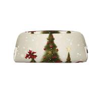 NBSKSDLK Merry christmas Makeup Bag for Women Men Pencil Pouch Travel Small Cosmetic Bag Zippered Toiletry Bags Aesthetic Pen Bags Trendy Storage Bags Leather Coin Pouch Purse, Silver, One Size