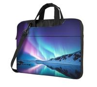 NBSKSDLK Northern Lights Laptop Bag, Computer Briefcase Gifts for Men Women, 360 Protective Laptop Shoulder Bag, Black, 13 inch