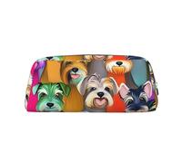 NBSKSDLK Oil Cute Schnauzer Dogs Makeup Bag for Women Men Pencil Pouch Travel Small Cosmetic Bag Zippered Toiletry Bags Aesthetic Pen Bags Trendy Storage Bags Leather Coin Pouch Purse, Silver, One