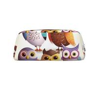 NBSKSDLK Owls Birds Makeup Bag for Women Men Pencil Pouch Travel Small Cosmetic Bag Zippered Toiletry Bags Aesthetic Pen Bags Leather Coin Pouch Purse, Silver, One size