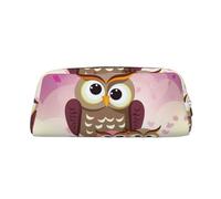NBSKSDLK Owls family Makeup Bag for Women Men Pencil Pouch Travel Small Cosmetic Bag Zippered Toiletry Bags Aesthetic Pen Bags Leather Coin Pouch Purse, Gold, One Size