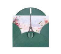 NBSKSDLK paris eiffel tower with flowers Greeting Cards All Occasion Blank Note Cards with Envelopes Pop Up Birthday Card Postcards Personalized Thank You Card 4x6 Inch
