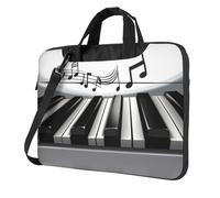 NBSKSDLK Piano Music Symbol Laptop Bag, Computer Briefcase Gifts for Men Women, 360 Protective Laptop Shoulder Bag, Black, 13 inch