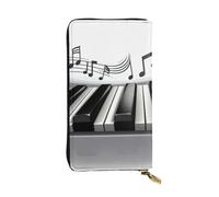 NBSKSDLK Piano Music Symbol Leather Wallet RFID Blocking Credit Card Case Large Capacity Money Organizer with Zipper Pocket - Slim Minimalist Cash Wallet for Men Women Phone Clutch Gift