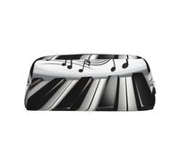 NBSKSDLK Piano Music Symbol Makeup Bag for Women Men Pencil Pouch Travel Small Cosmetic Bag Zippered Toiletry Bags Aesthetic Pen Bags Trendy Storage Bags Leather Coin Pouch Purse, Silver, One size