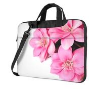 NBSKSDLK Pink Flowers Laptop Bag, Computer Briefcase Gifts for Men Women, 360 Protective Laptop Shoulder Bag, Black, 13 inch